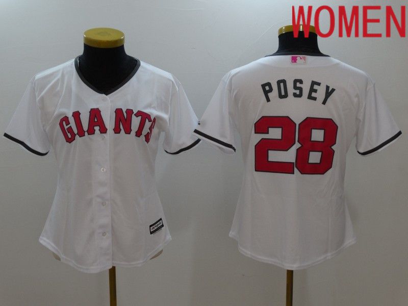 Women San Francisco Giants 28 Posey White Mother Edition 2022 MLB Jersey